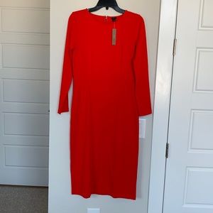 J. Crew Fitted Red Jersey Dress